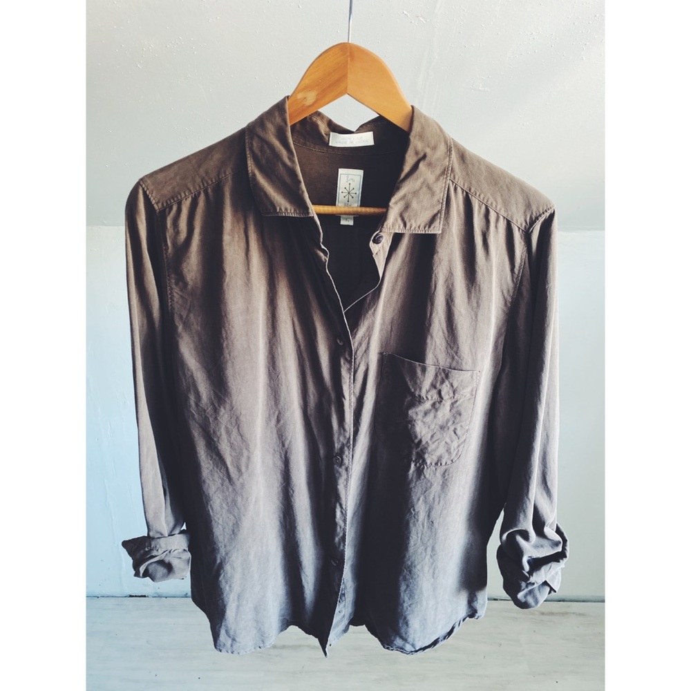 100% Silk Vintage Burma Bibas Button Up Blouse